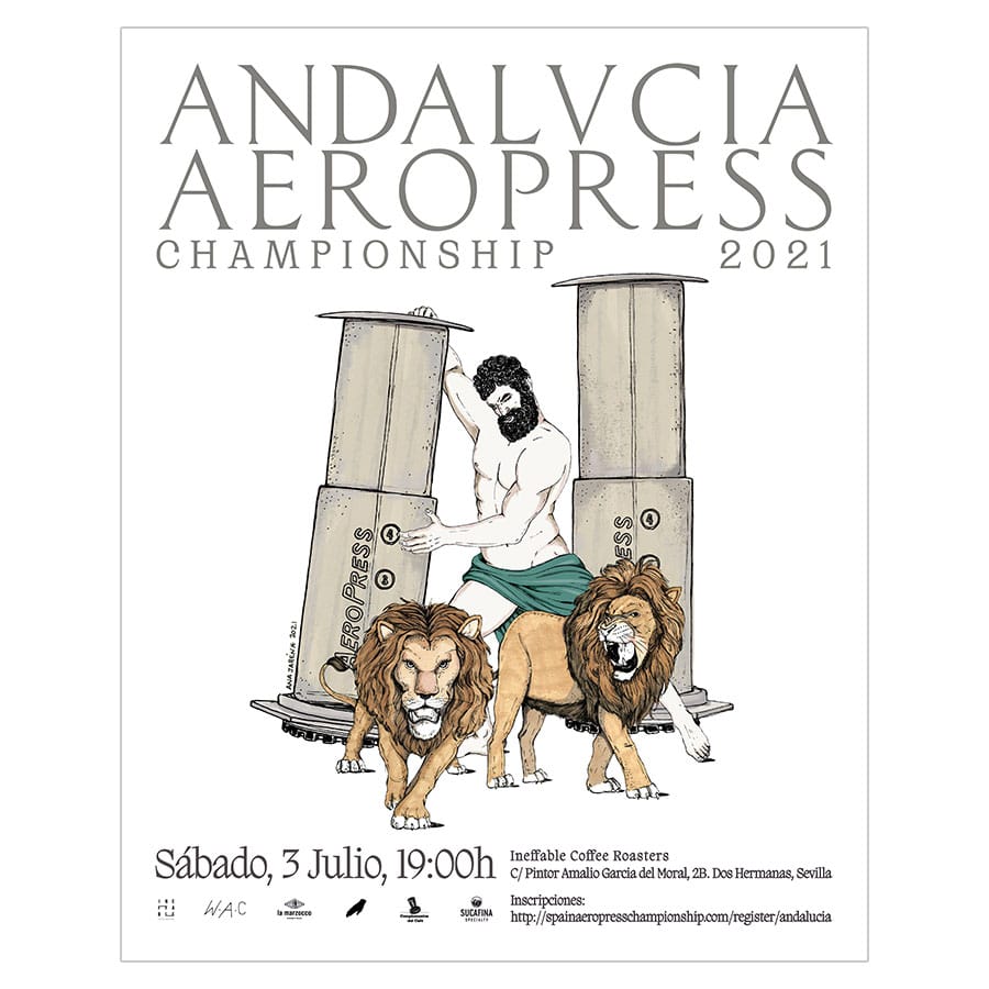 Cartel Andalucía AeroPress Championship 32x45 cm