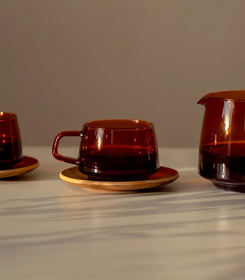 Kinto Sepia Taza de Vidrio Ámbar