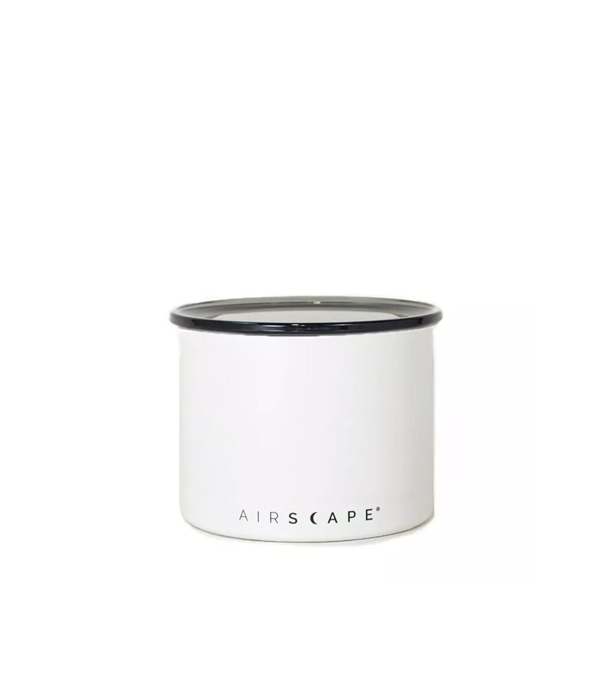 Recipiente hermético para café color blanco mate de la marca Airscape con capacidad para 250 gramos