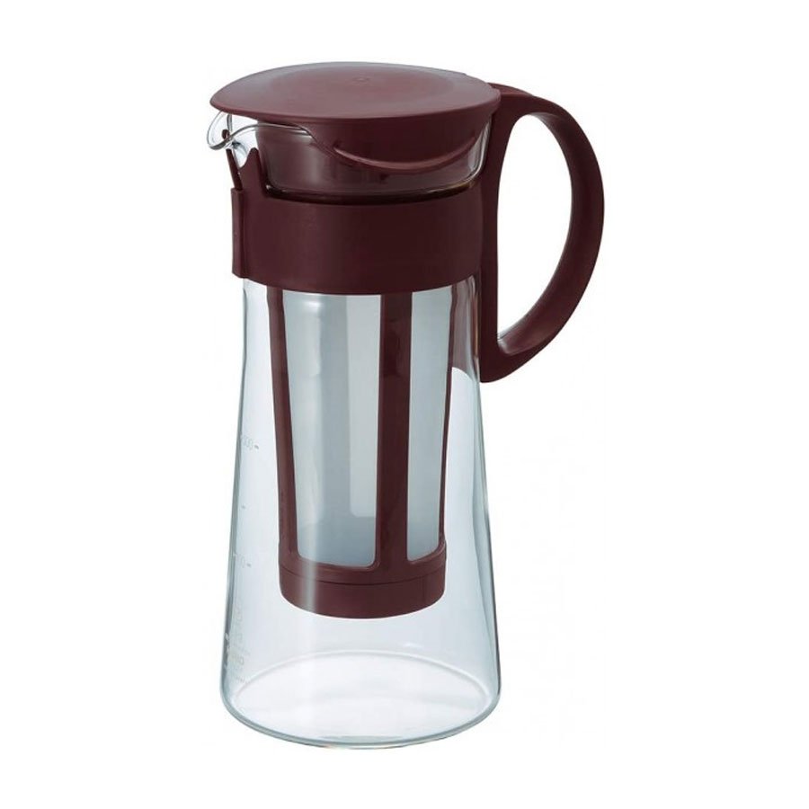 Small coffee maker for 3 cups made of glass and plastic. Filter included. Made by Hario