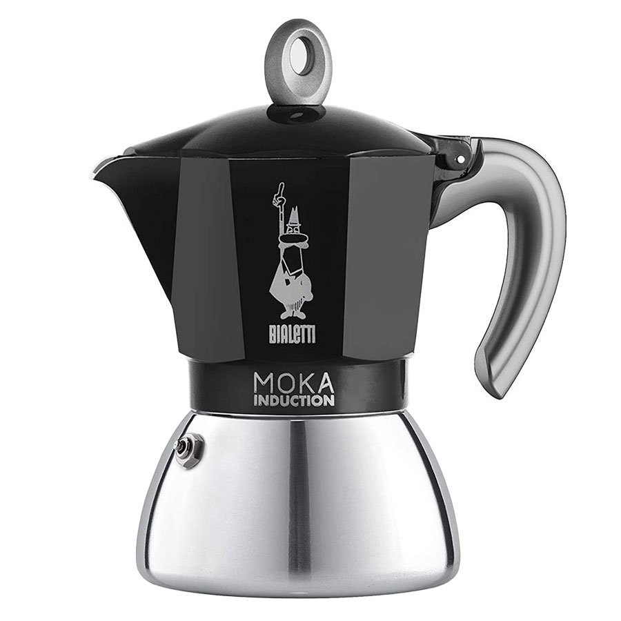 Cafetera Moka inducción para 6 tazas marca bialetti negra