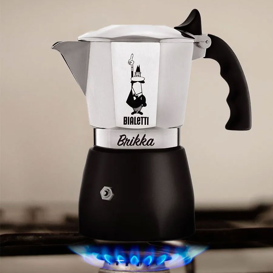 Bialetti Brikka Italian Coffee Maker for making espresso.